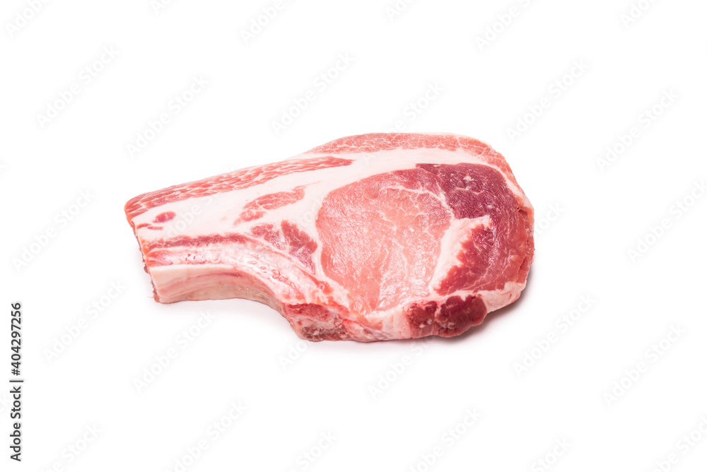 Raw pork isolated on white background. Raw pork isolated on white background.