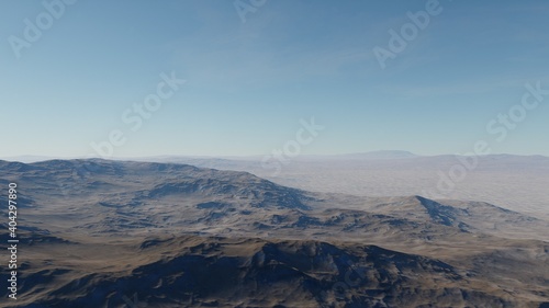 alien planet landscape  science fiction illustration  view from a beautiful planet  beautiful space background 3d render