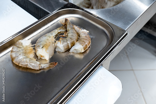 Huge shrimps in a gastronom...