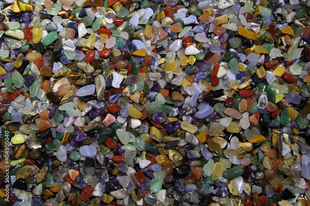 Background from many multi-colored gemstones.