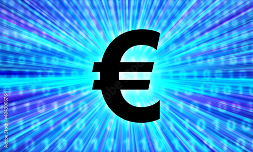 Euro sign on a binary code ...