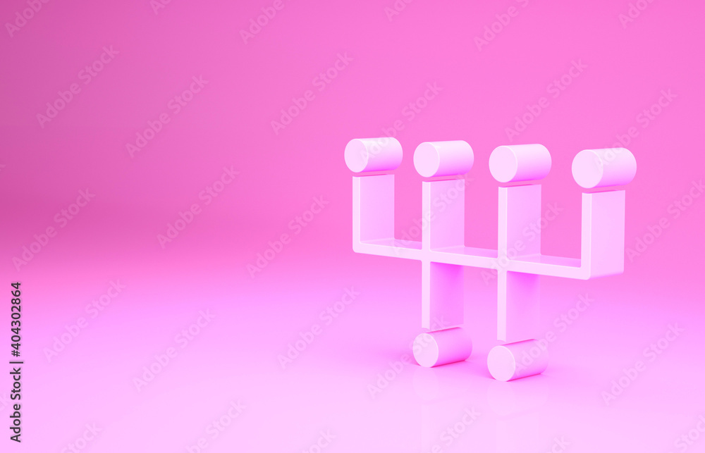 Pink Gear shifter icon isolated on pink background. Transmission icon. Minimalism concept. 3d illustration 3D render. Pink Gear shifter icon isolated on pink background. Transmission icon. Minimalism concept. 3d illustration 3D render.