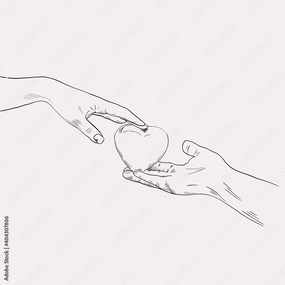 heart hands sketch