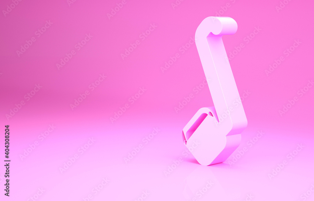 Pink Sauna ladle icon isolated on pink background. Minimalism concept. 3d illustration 3D render. Pink Sauna ladle icon isolated on pink background. Minimalism concept. 3d illustration 3D render.