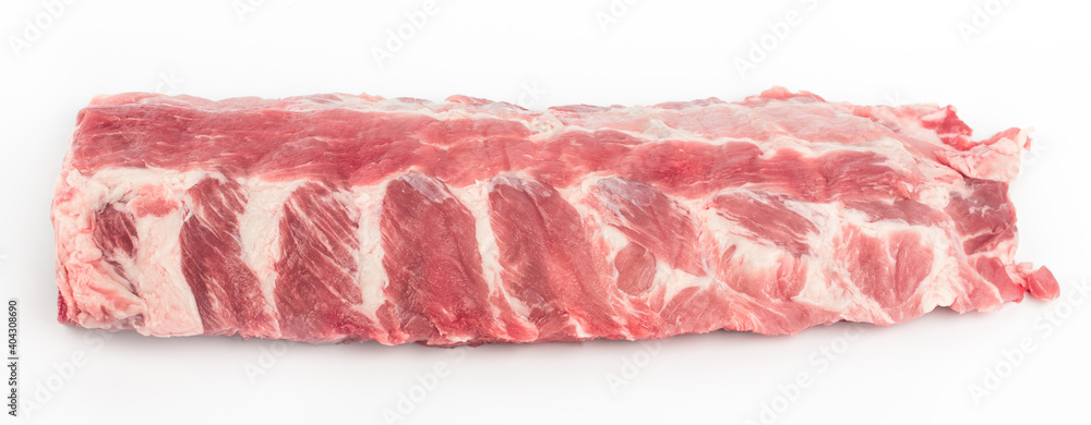 Pork ribs on a white background, isolate