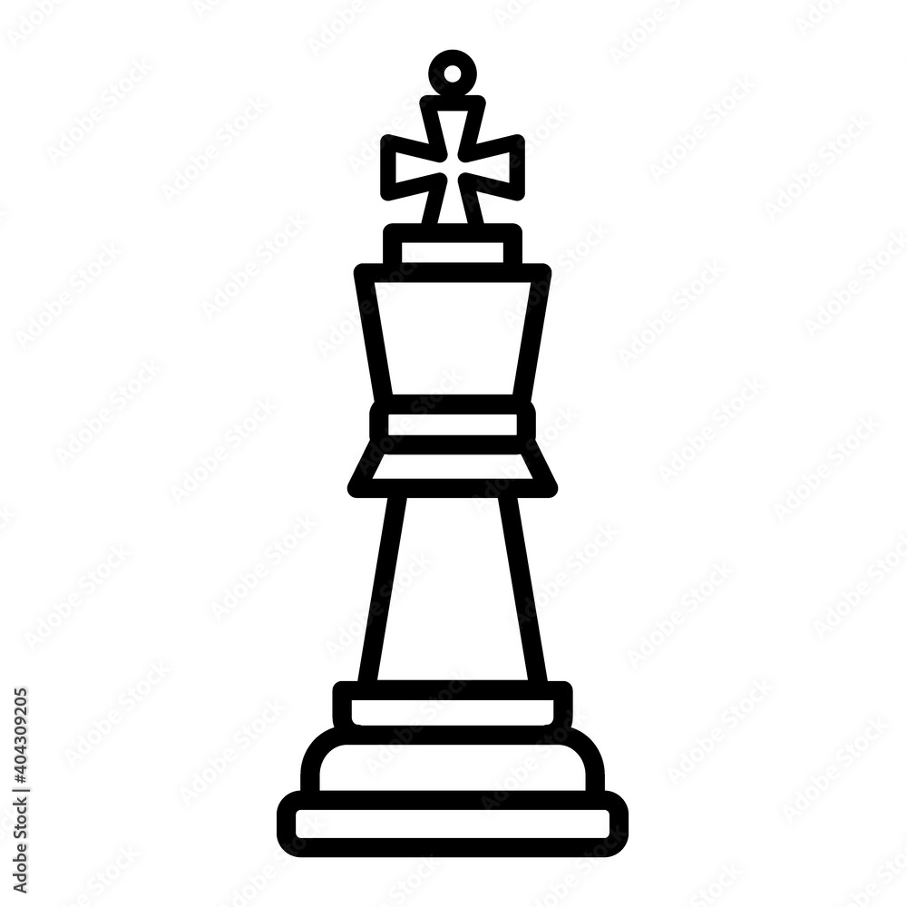 King Chess Pieces. Vector Illustration Icons in outline style. King Chess Pieces. Vector Illustration Icons in outline style.