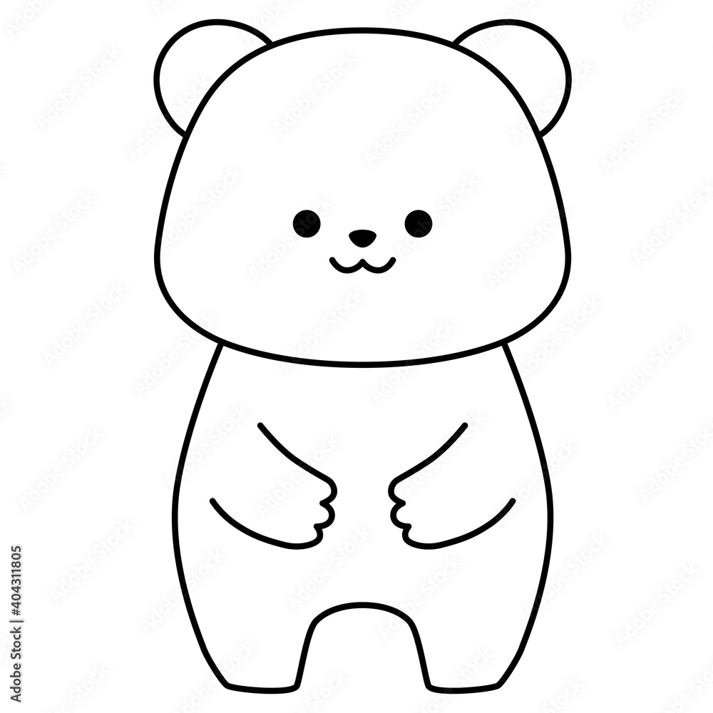 Black line art polar bear isolated on a white background. Flat design for poster or t-shirt. Vector illustration Black line art polar bear isolated on a white background. Flat design for poster or t-shirt. Vector illustration