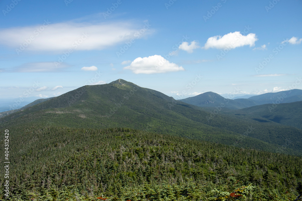 Landscape with mountains and sky in the White Mountains of New Hampshire.