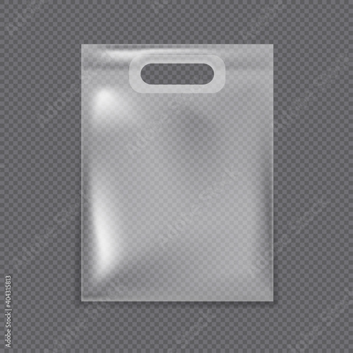 Insulated transparent bag, empty transparent plastic bag.