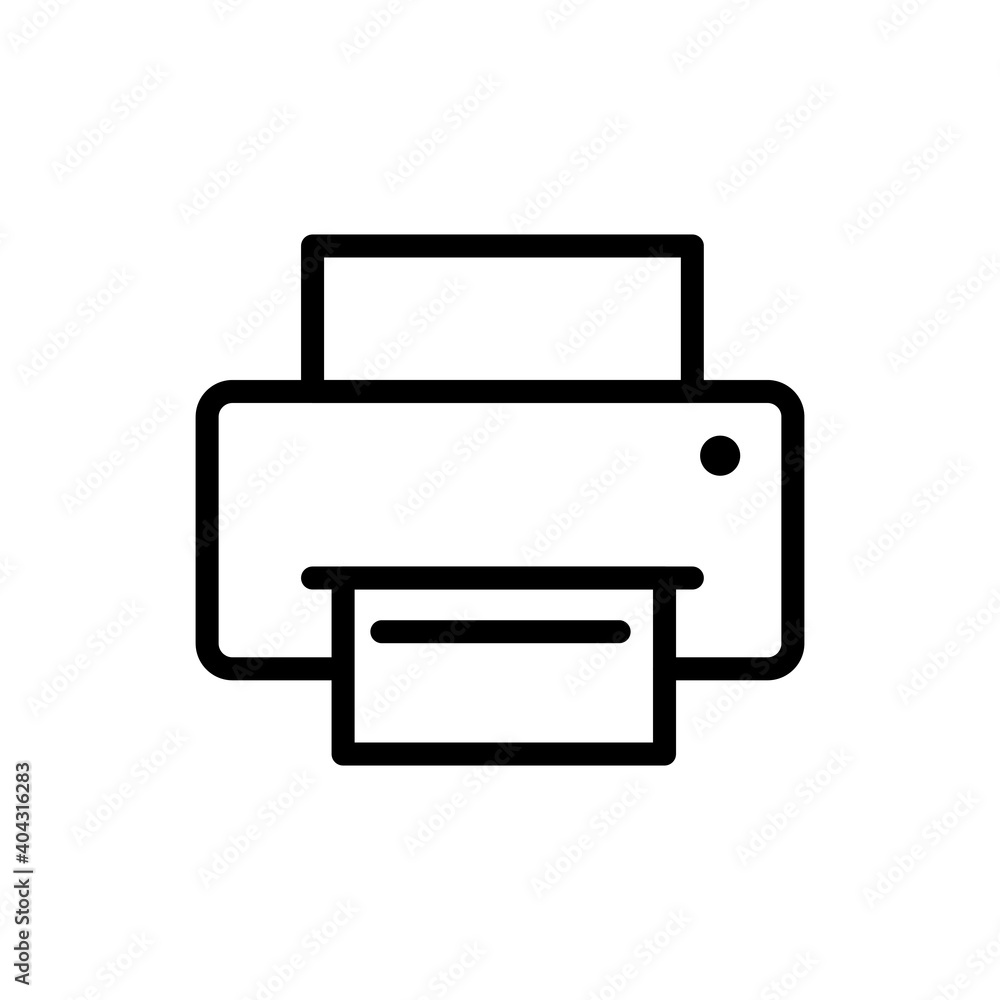 Printer icon symbol with outline style. Vector illustration Printer icon symbol with outline style. Vector illustration