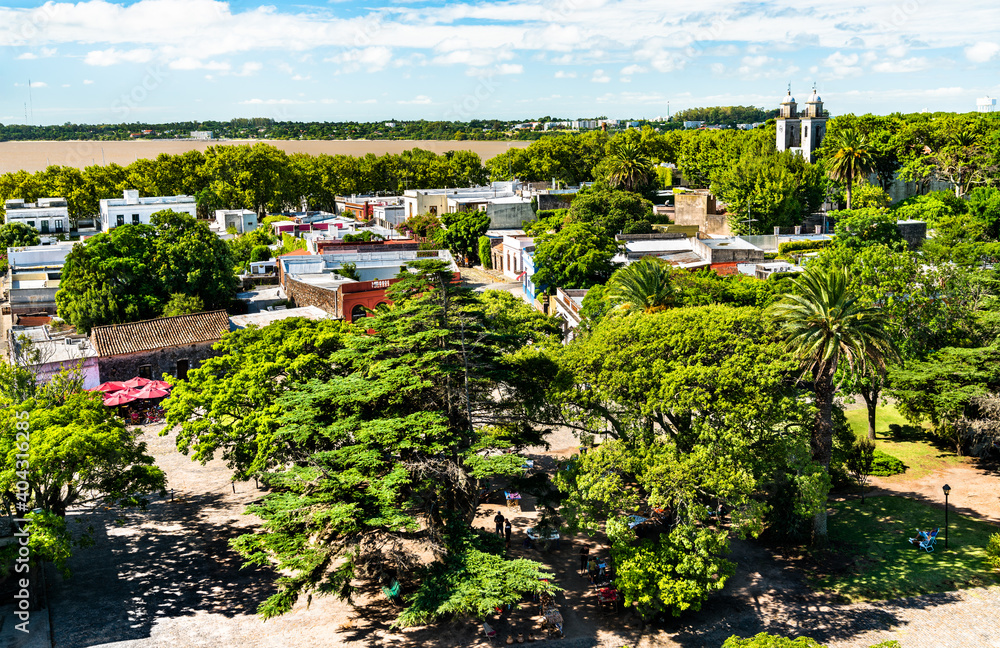 Aerial view of Colonia del Sacramento. UNESCO world heritage in Uruguay