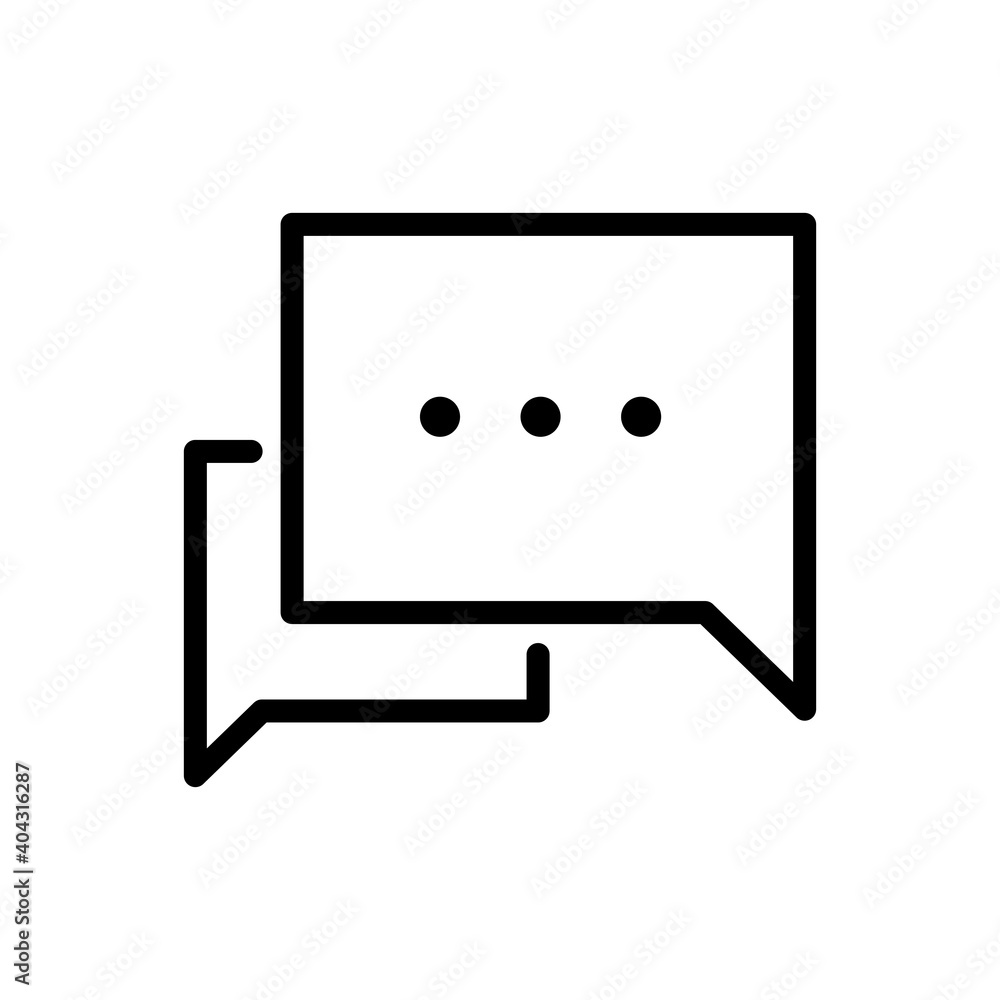 Message icon symbol with outline style. Vector illustration Message icon symbol with outline style. Vector illustration