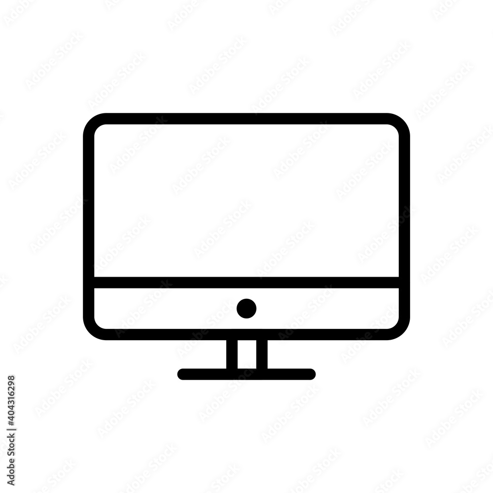 Monitor icon symbol with outline style. Vector illustration Monitor icon symbol with outline style. Vector illustration