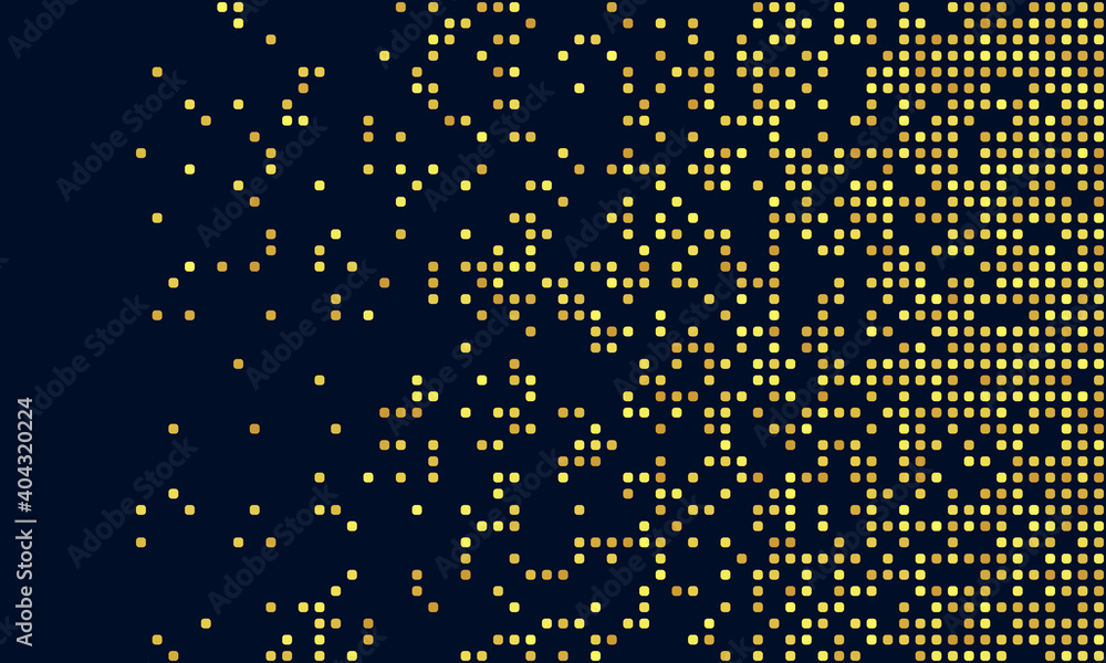 Фотография Dissolved filled golden square dotted vector background or icon with disintegration effect