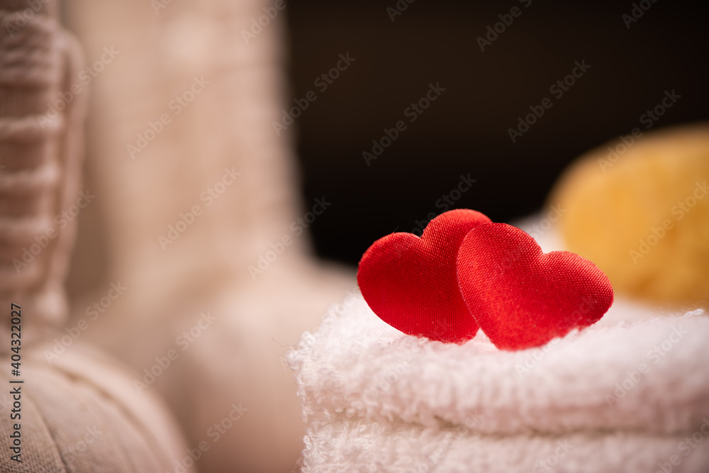 Wellness decoration on wooden table .Valentine`s Day concept Wellness decoration on wooden table .Valentine`s Day concept