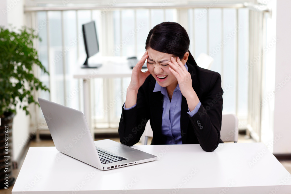 A young Business woman using a laptop A young Business woman using a laptop