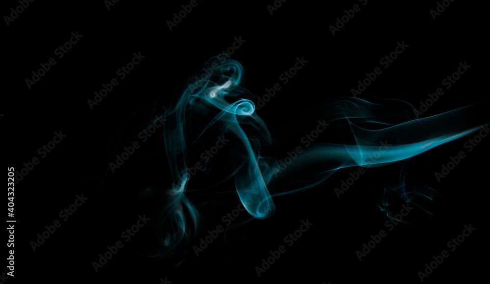 blue isolated smoke on black background isolated smoke on black background