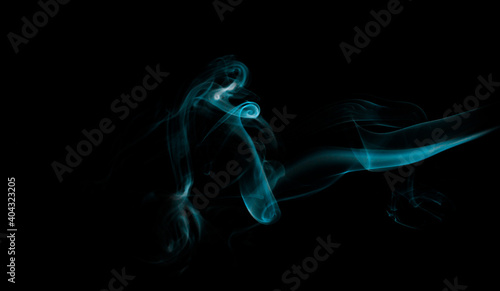 blue isolated smoke on black background isolated smoke on black background