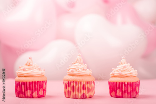 Valentine day love cupcakes