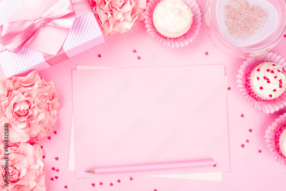 Valentines day pink background