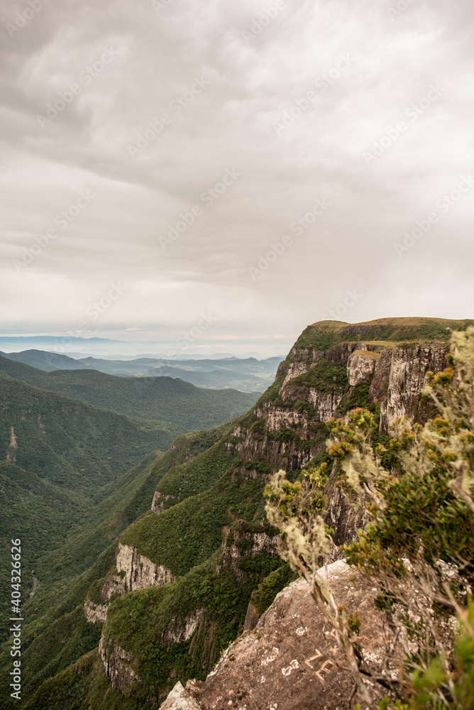 Hillside landscape in Canyon Fortaleza, Cambara do Sul, Rio Grande do Sul State, South Brazil