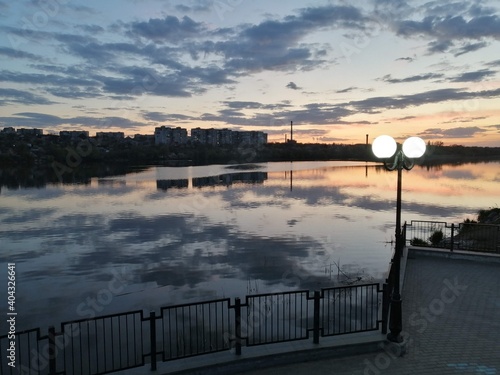 sunset over the river