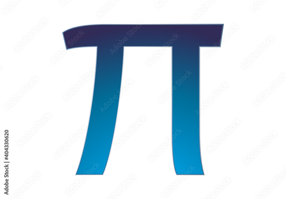 Número pi de color azul en fondo blanco. Número pi de color azul en fondo blanco.
