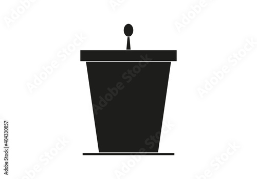 Icono negro de un atril con micrófono.