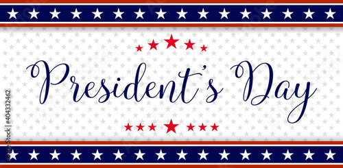 USA Presidents Day - Washington's Birthday celebrate banner background. Vector illustration.