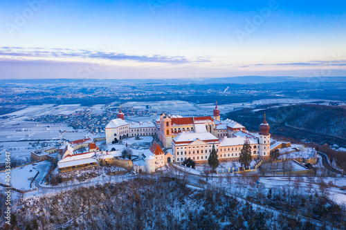 Bild auf Leinwand Stift Göttweig in der Wachau im Winter
