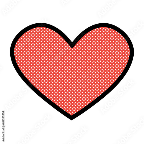 Red symbolic heart on a white background. Vector isolated icon for design.