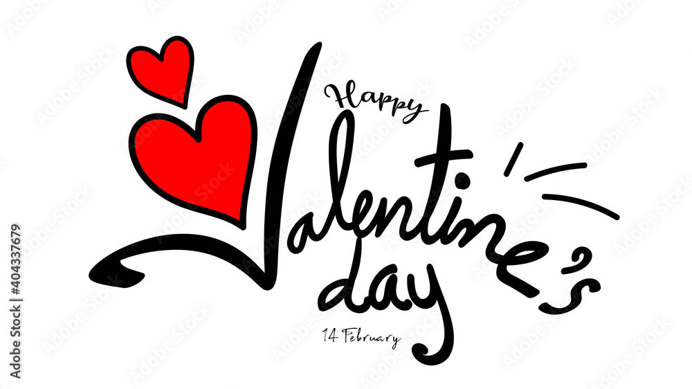 Happy Valentine's Day, typography, red, heart, hand drawn, vector, illustration, Valentines, day, text, design, banner, poster, social media, flyer, Brochure, wallpaper, greeting card, invitation, sig Happy Valentine's Day, typography, red, heart, hand drawn, vector, illustration, Valentines, day, text, design, banner, poster, social media, flyer, Brochure, wallpaper, greeting card, invitation, sig