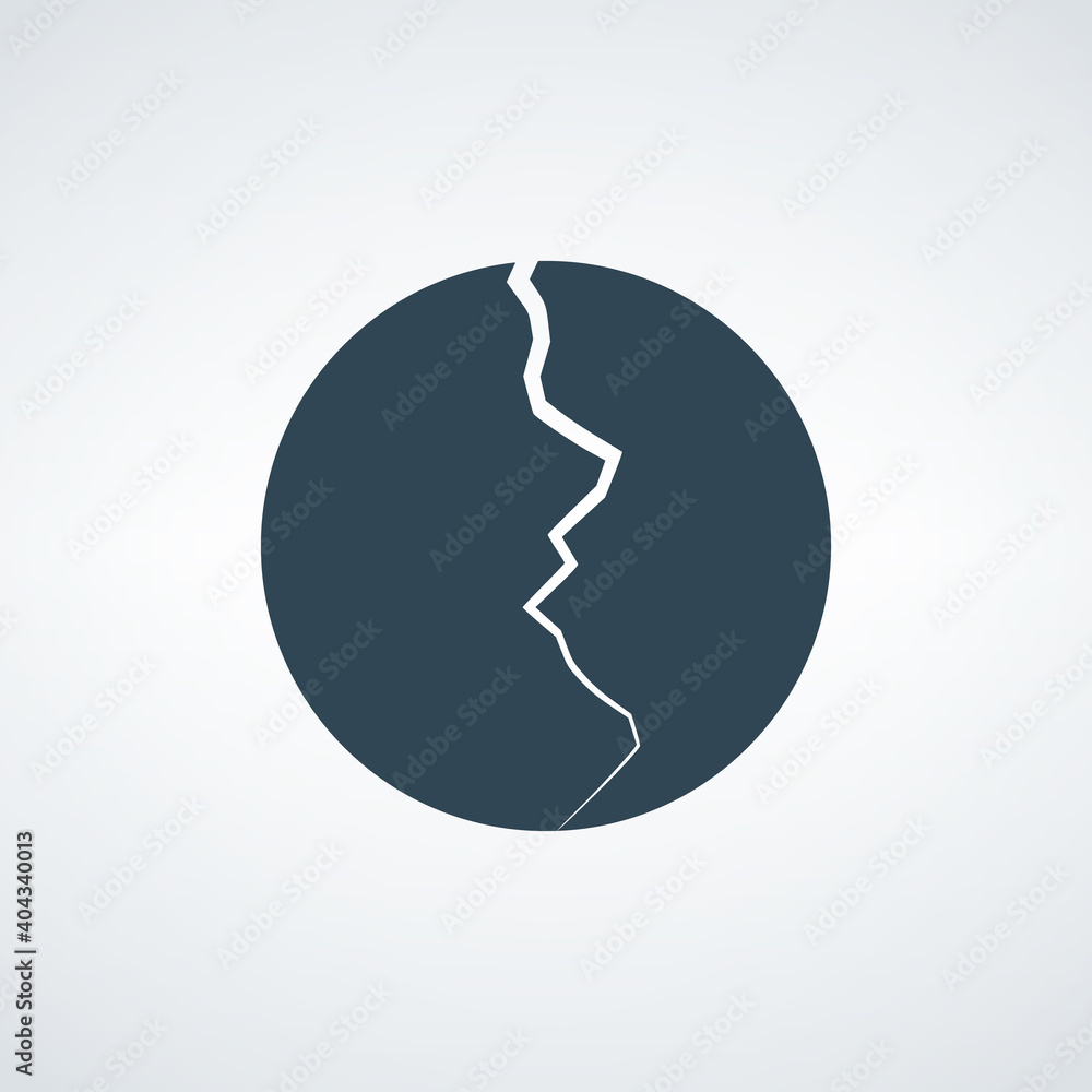 Two halves of a circle. Cracked circle. Craced globe logo design template. Stock Vector illustration isolated on white background. Two halves of a circle. Cracked circle. Craced globe logo design template. Stock Vector illustration isolated on white background.