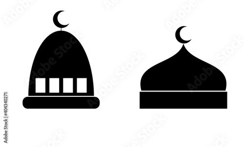 Masjid dome vector icon. Silhouette of mosque dome vector illustration editable
