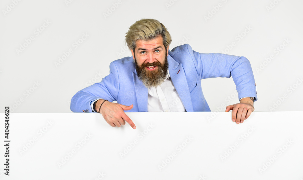 Man pointing copy space banner. Businessman recommend visit site. Business contact. Promoting goods. Marketing concept. Digital marketing. Marketing services. Click here. Follow link. Good for you Man pointing copy space banner. Businessman recommend visit site. Business contact. Promoting goods. Marketing concept. Digital marketing. Marketing services. Click here. Follow link. Good for you