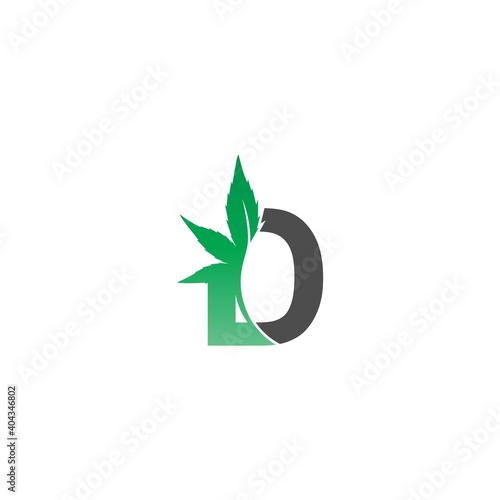 Letter D logo icon with cannabis leaf design vector