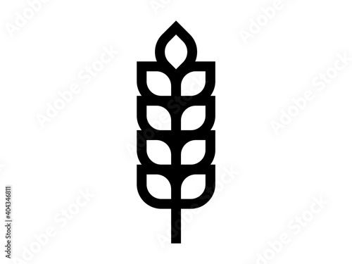 Barley spike or corn ear. Bakery, bread or agriculture logo concept.