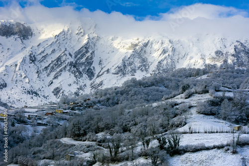 snowy views of the Sierra del Aramo, in Riosa photo