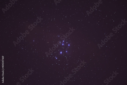The night sky with Pleiades.