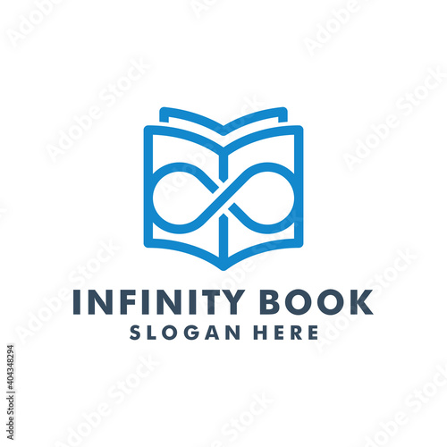 Infinity Book logo template design vector illustration