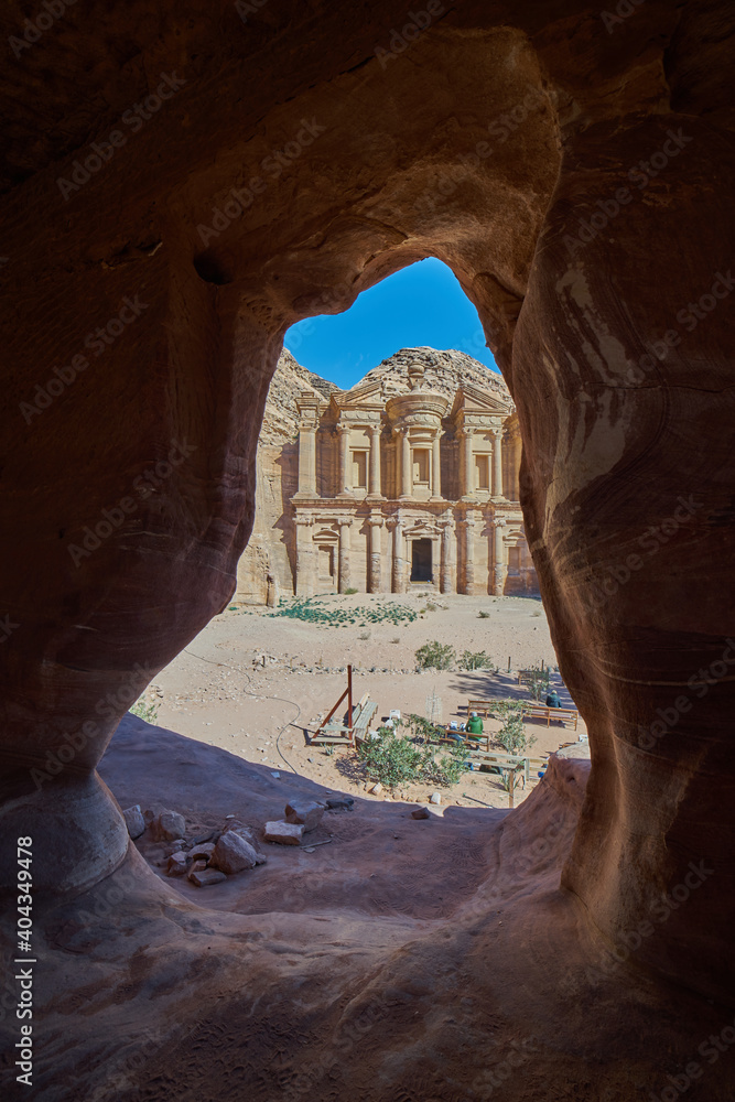 Cave in front of Petra Monastery
