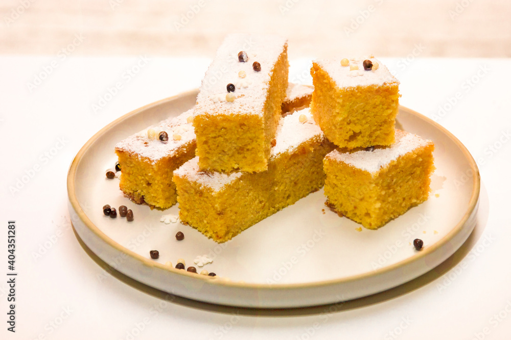 piece of cake on plate