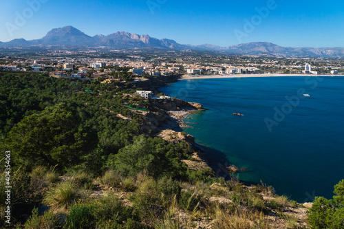Mediterranean landscape with view to Albir in 'Serra Gelada' mountains, Albir, Spain