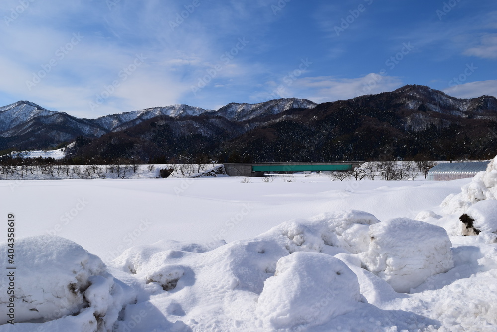 雪景色 山形県庄内地方