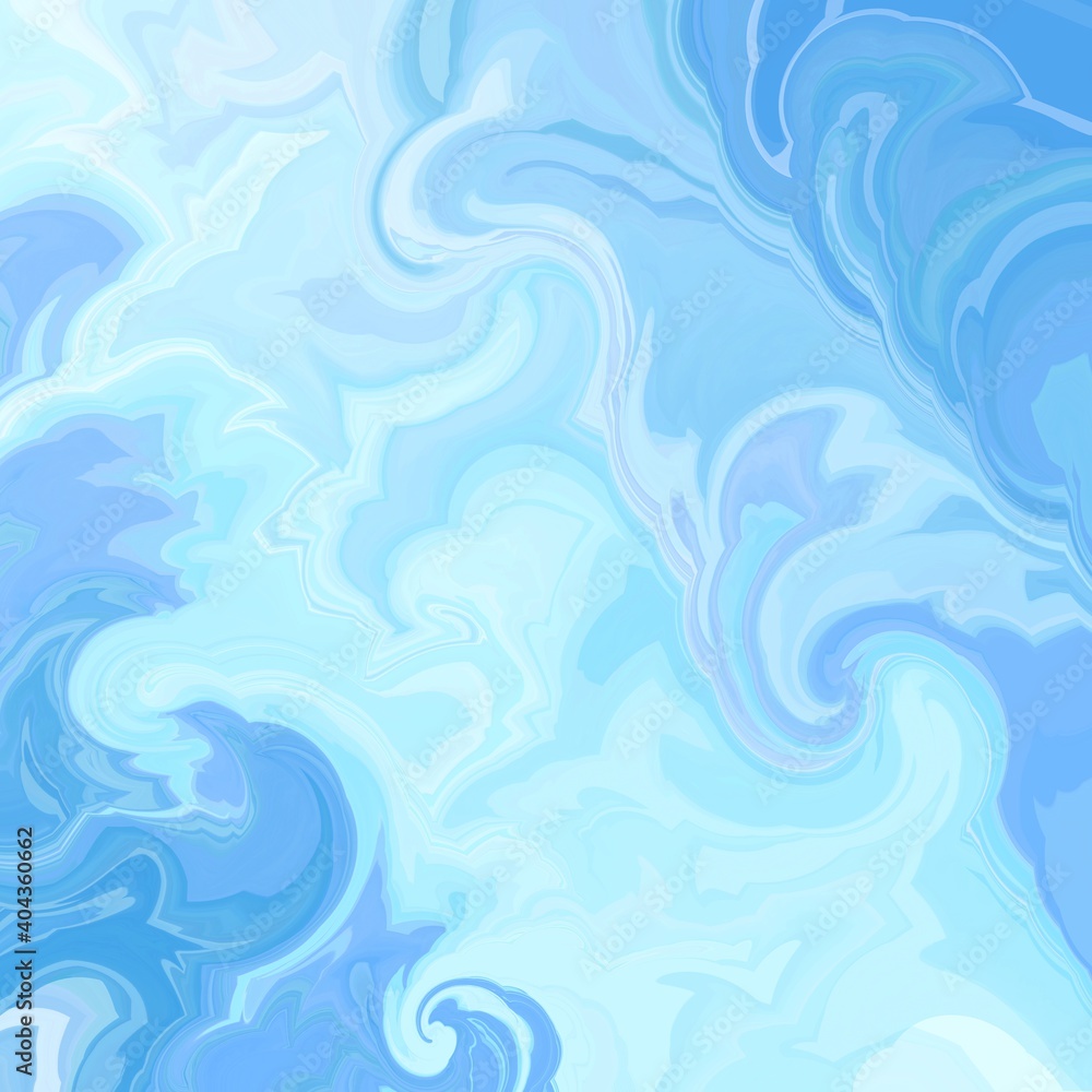 Abstract blue water background with marbled texture in swirled wave pattern, blue green ocean waves colors in fluid marble paint illustration Abstract blue water background with marbled texture in swirled wave pattern, blue green ocean waves colors in fluid marble paint illustration