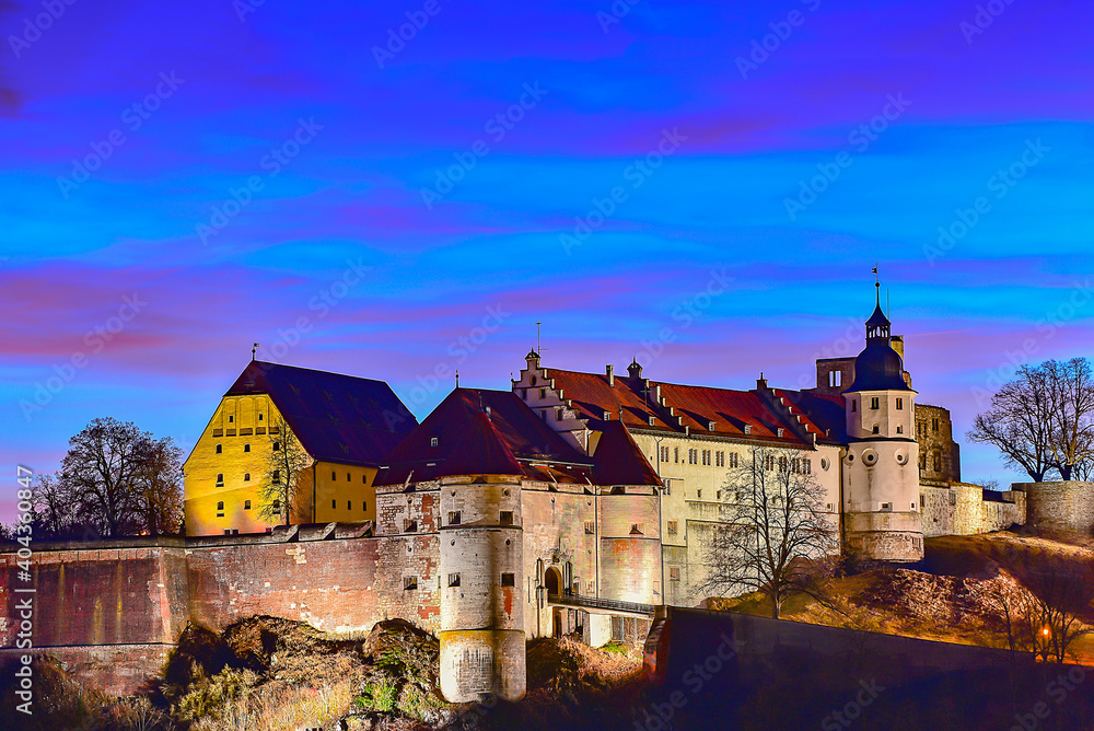 Landscape with a medieval castle.