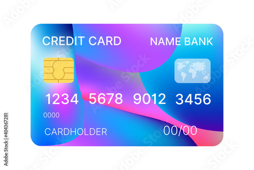 Credit cards multicolor template vector with abstract design