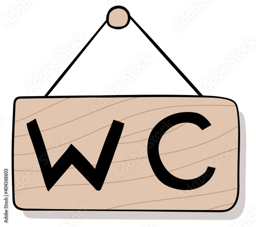 W and C written on wooden sign board
