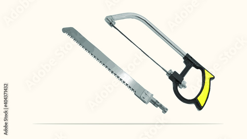 illustration of a manual hacksaw with one spare