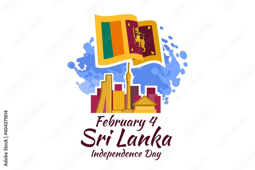 February 4, Independence day of Sri Lanka vector illustration. Suitable for greeting card, poster and banner.